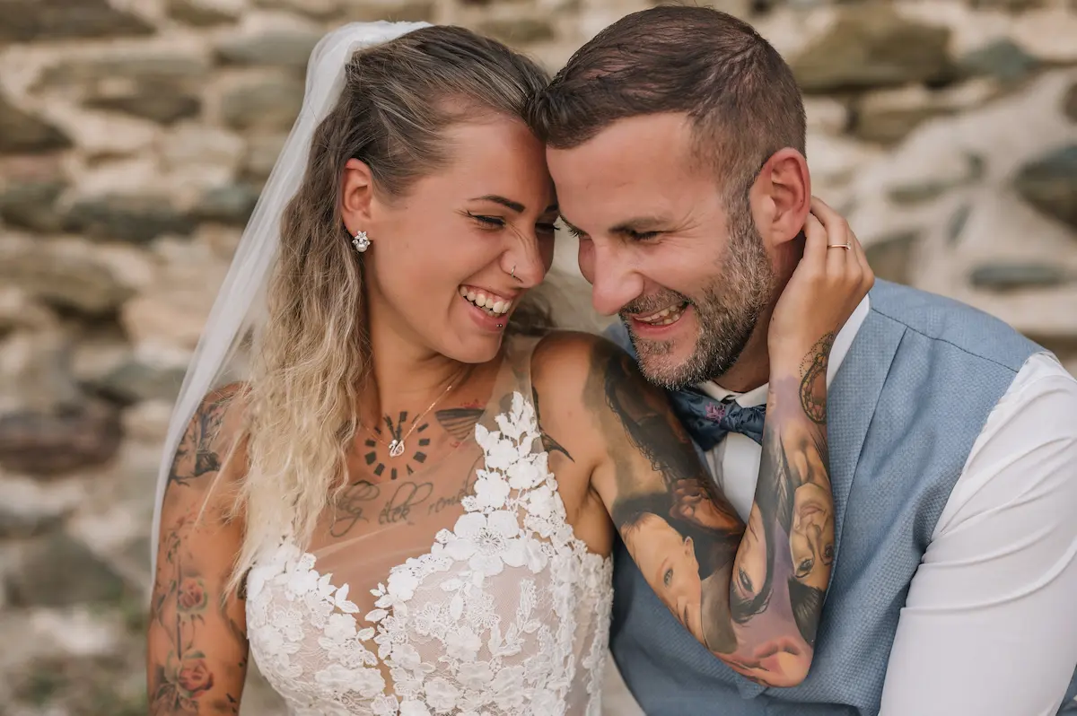 Happy wedding couple